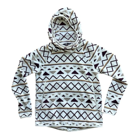 The North Face Tops - The North Face Women's Geometric Hooded‎ Fleece Pullover Size S